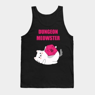 Dungeon Meowster Funny Nerdy Gamer Cat D20 RPG Tank Top